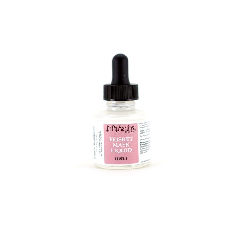 Dr. Ph. Martin's FRSK10OZLVL1 Martin's Frisket Mask Liquid (Level 1) Masking Fluid, 1.0 oz, Clear, 1 Bottle - Image 1